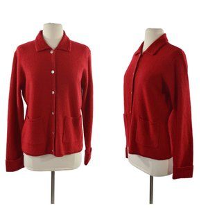 Tian Collection Red Wool Cardigan